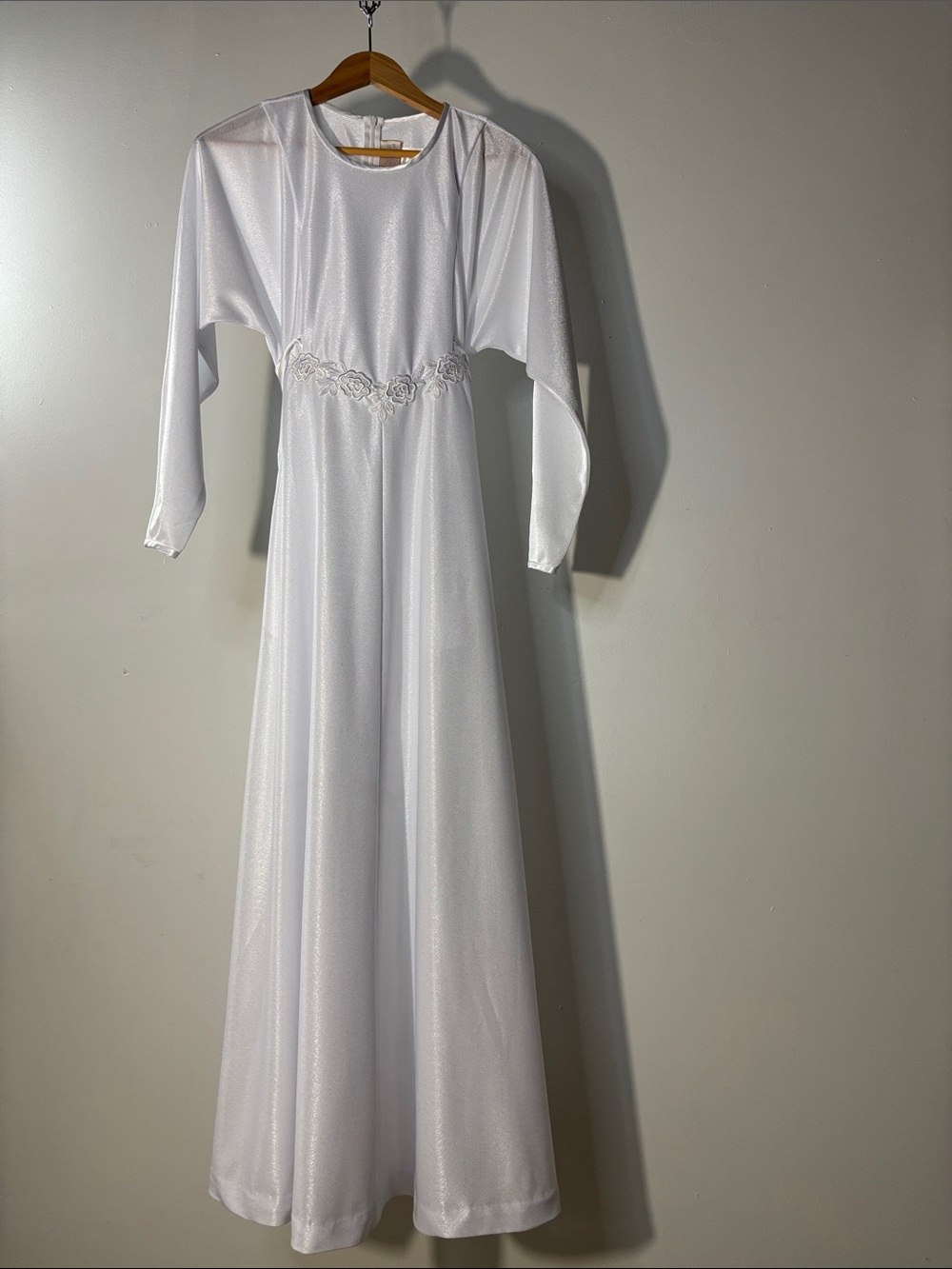 California Dynasty Wedding Dress with Floral Waist Size Small Vintage